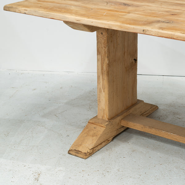 A Large French Bleached Oak Monastery Table