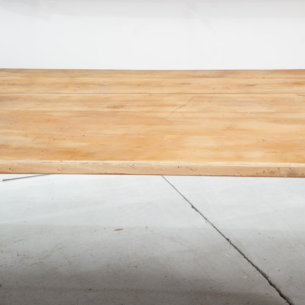 A Large French Bleached Oak Monastery Table