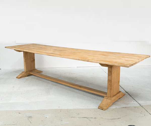 A Large French Bleached Oak Monastery Table
