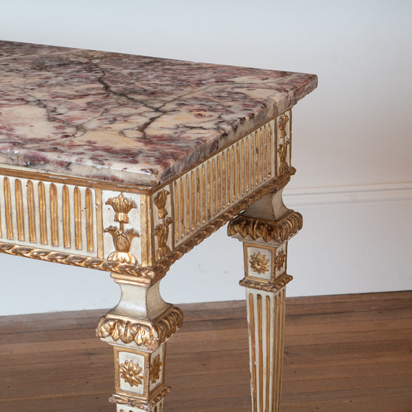 18th Century Tuscan Console with Fior Di Pesco Marble Top