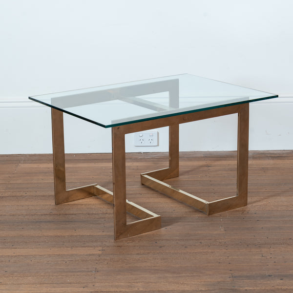 A Brass and Glass Occasional Table Attributed to Romeo Rega (1925-1984)