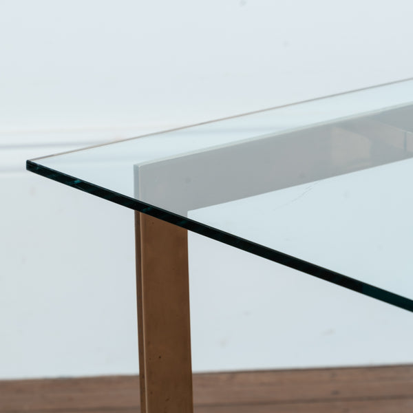 A Brass and Glass Occasional Table Attributed to Romeo Rega (1925-1984)