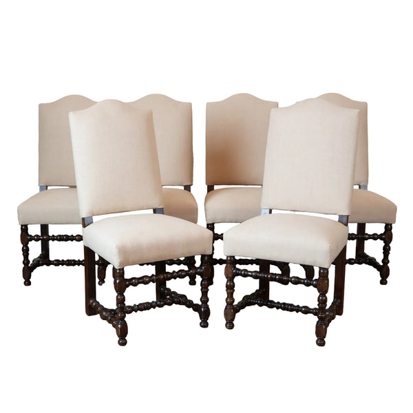 A Set of Six Louis XIII Style  Dining Chairs