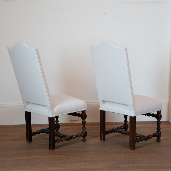 A Pair of French Louis XIII Walnut Side Chairs