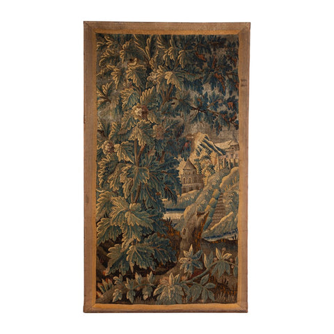 18th Century Verdure Tapestry Stretchered onto Frame