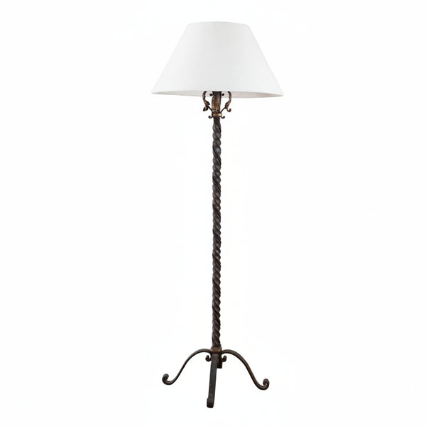Antique Baroque Forged Iron Floor Lamp