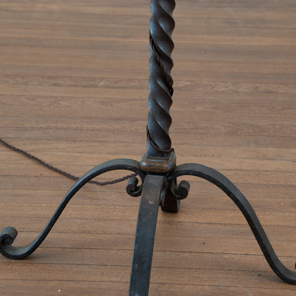 Antique Baroque Forged Iron Floor Lamp