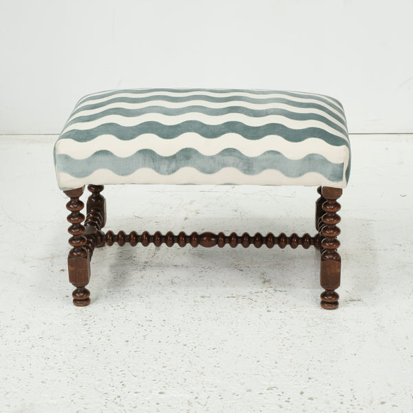 Antique Louis XIII Style Bobbin Turned Ottoman