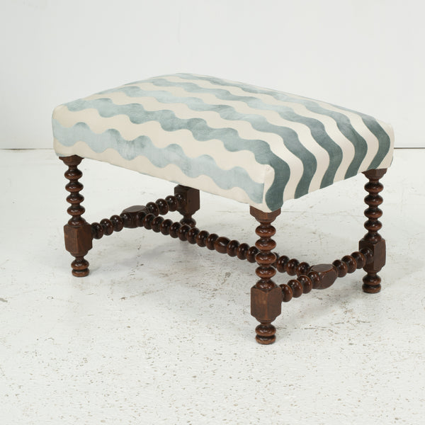 Antique Louis XIII Style Bobbin Turned Ottoman