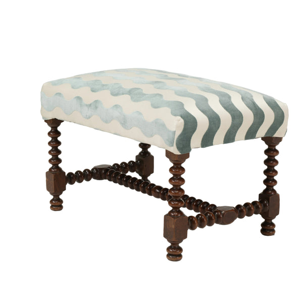 Antique Louis XIII Style Bobbin Turned Ottoman