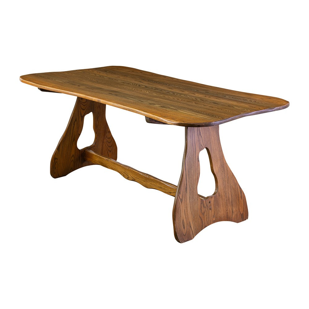 1970s Elm Dining Table of Organic Form