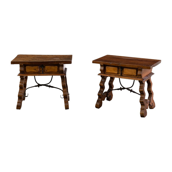 Pair of 20th Century Walnut Bedside TableS