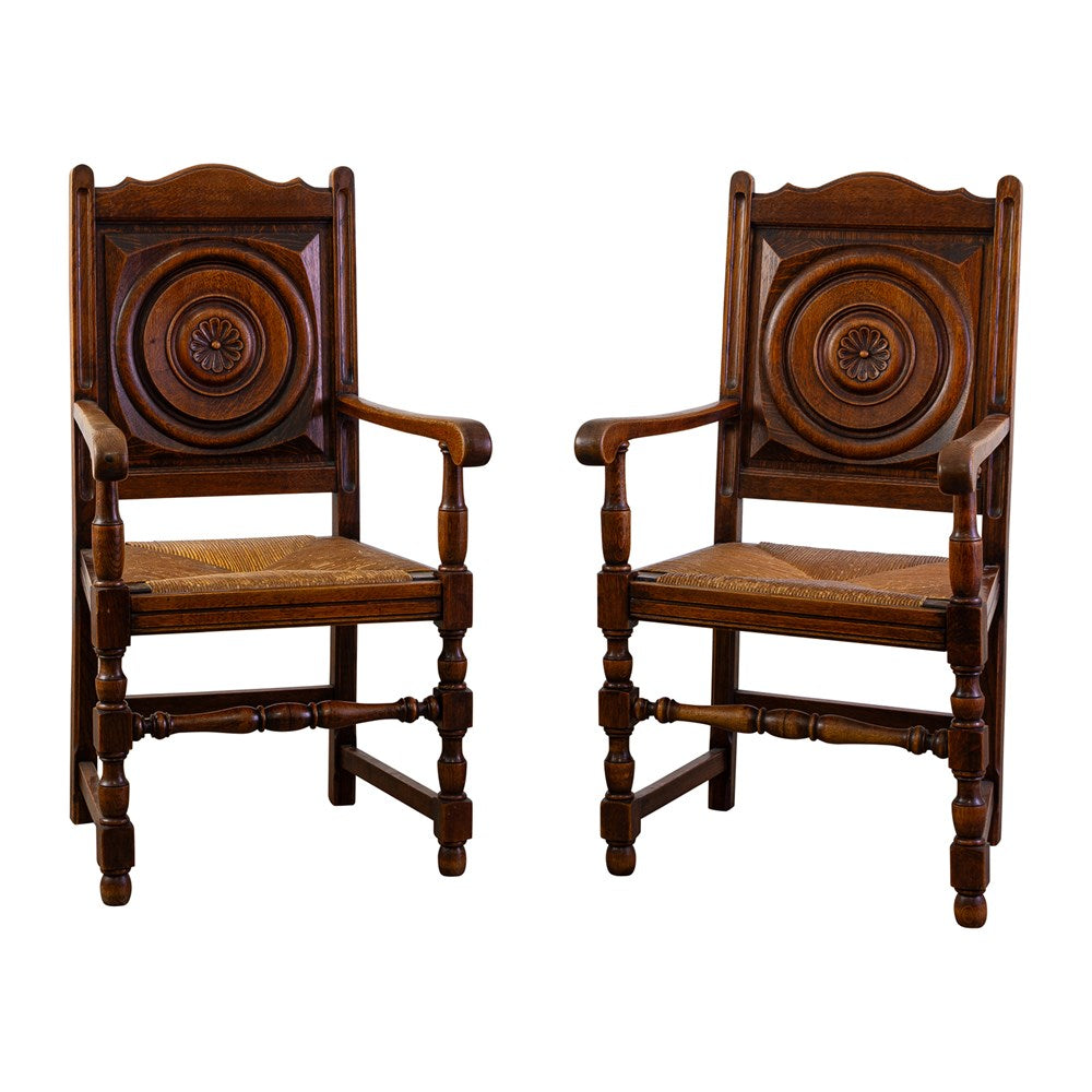 Pair of 1940s Neo-Basque Armchairs