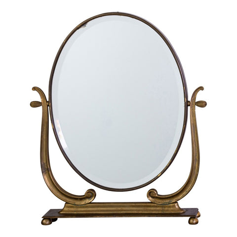 Small modernist Brass Dressing Mirror