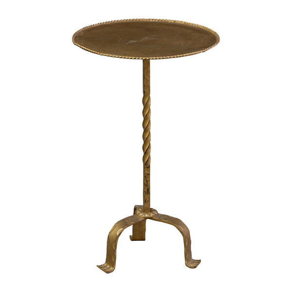 A Gilt Iron Spanish Martini Table Raised on Tri Leg