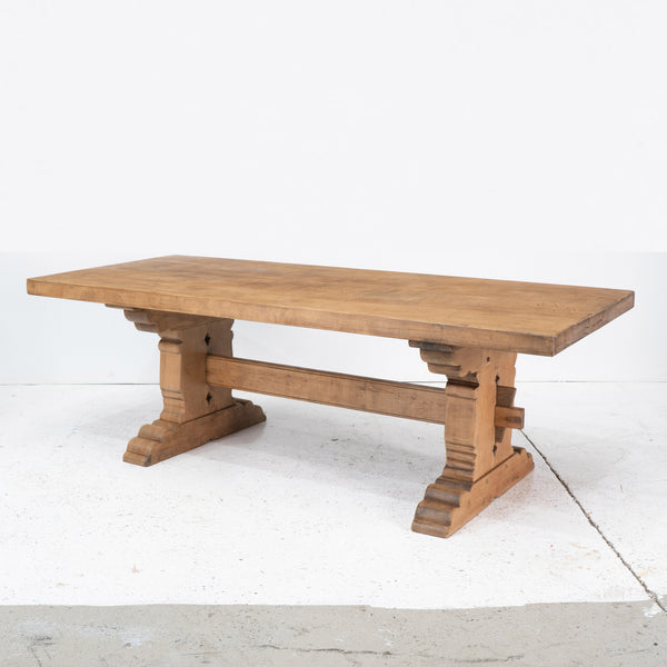A Mid 20th Century Bleached Oak Monastery Oak Table