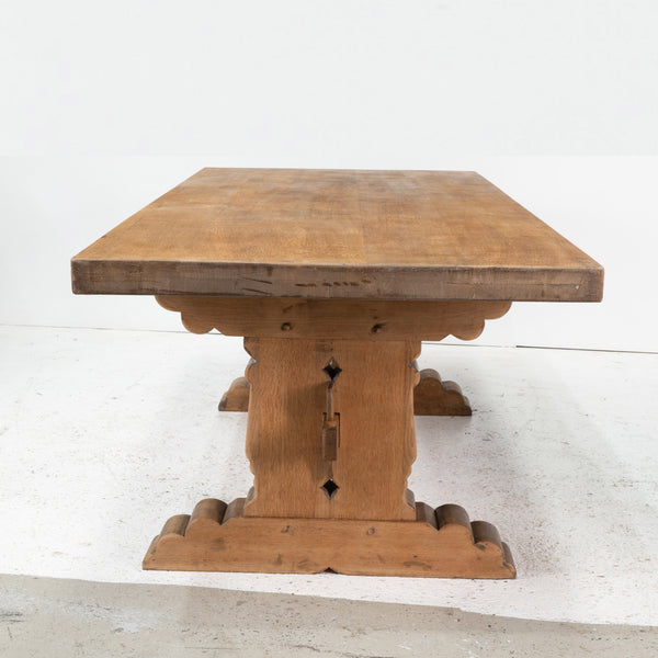 A Mid 20th Century Bleached Oak Monastery Oak Table