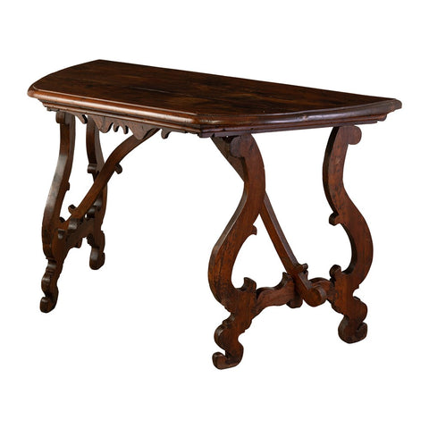 Baroque Italian Walnut Fratino Table with Pentagonal Top