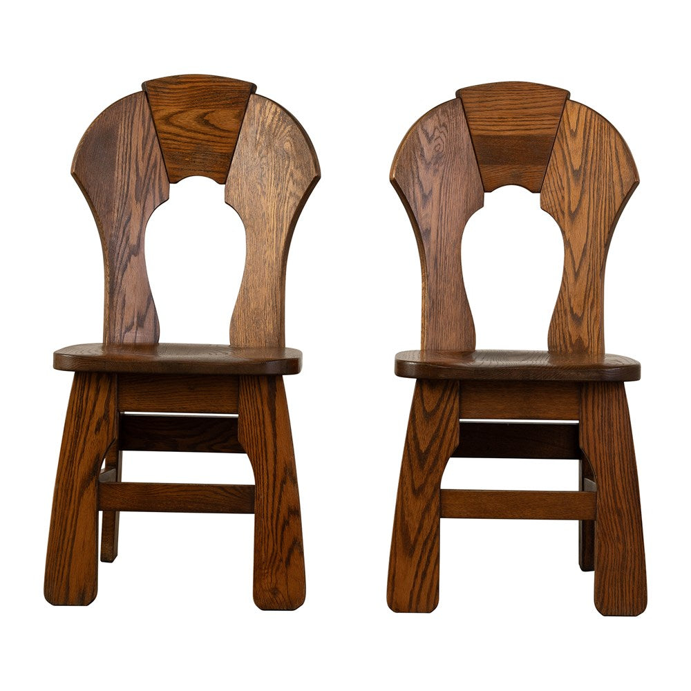 Set of Six Belgian Brutalist Dining Chairs