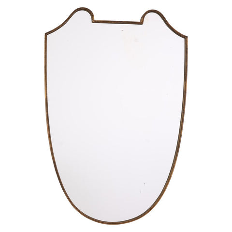 1940s Italian Brass Shield Mirror