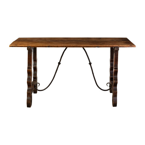 18th Century Spanish Walnut Trestle Table/Desk