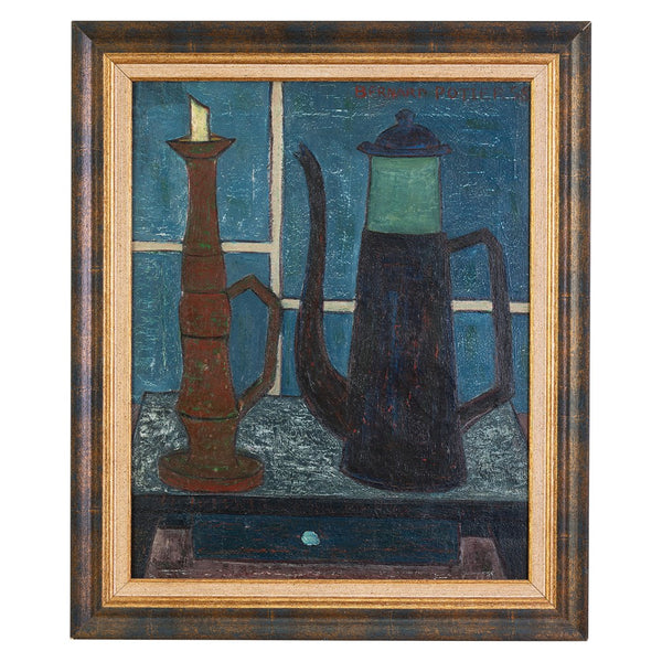 Cubist “Still life with teapot and candlestick” by Bernard Potier