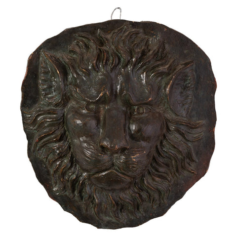 A Antique Terracotta Lion Wall Hanging