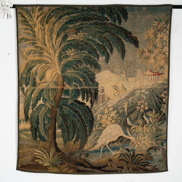 An Aubusson Verdure Tapestry in Wool and Silk