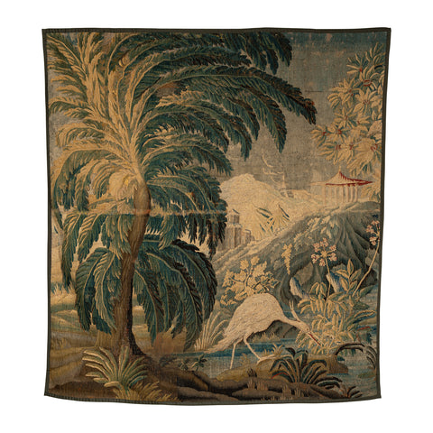 An Aubusson Verdure Tapestry in Wool and Silk