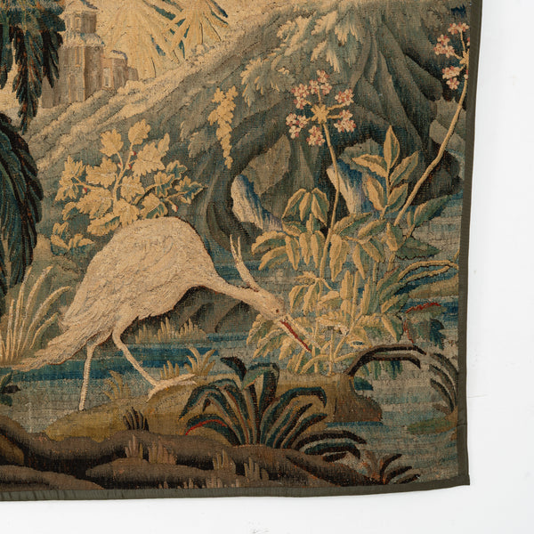 An Aubusson Verdure Tapestry in Wool and Silk