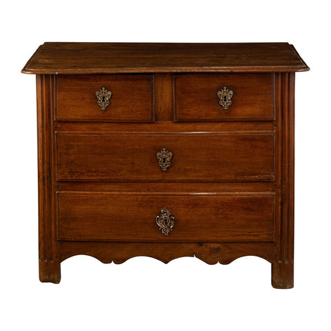 A Small 18th Century Walnut Three Drawer Commode