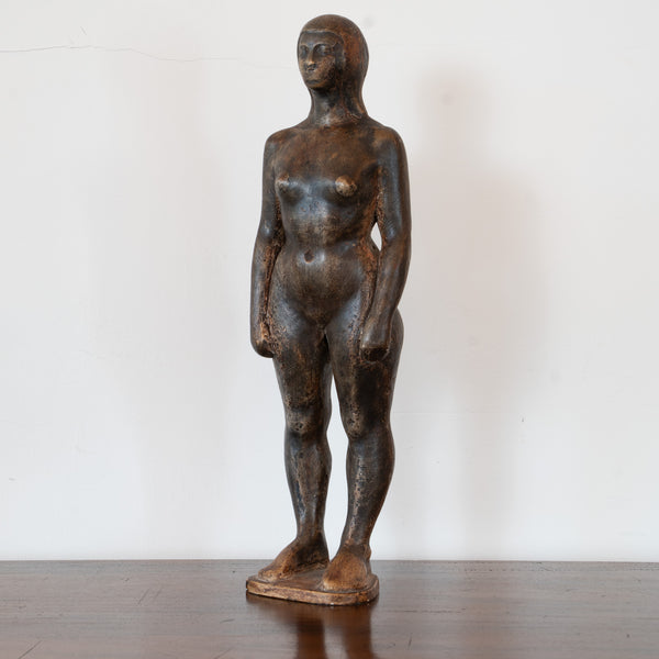 Patinated Plaster Woman by Maxime Fillon (1920-2003)