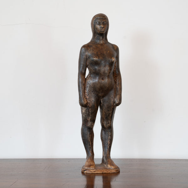 Patinated Plaster Woman by Maxime Fillon (1920-2003)