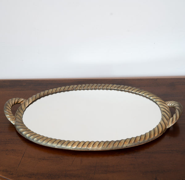 Mid 20th Century Italian Brass Rope Twist Tray