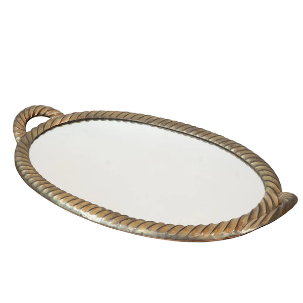 Mid 20th Century Italian Brass Rope Twist Tray