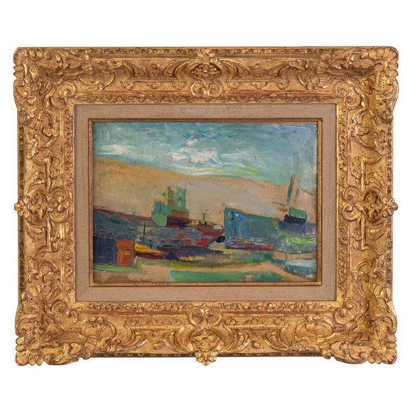 A Mid 20th Century impressionist Landscape in A Beauitful Regence Gilt Frame