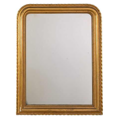 A Louis Phillipe Giltwood Overmantel Mirror with Scalloped Edge