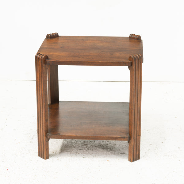 Art Deco Walnut Two Tiered Side Table