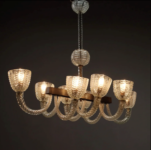 An Italian Murano Glass Eight-Light Chandelier