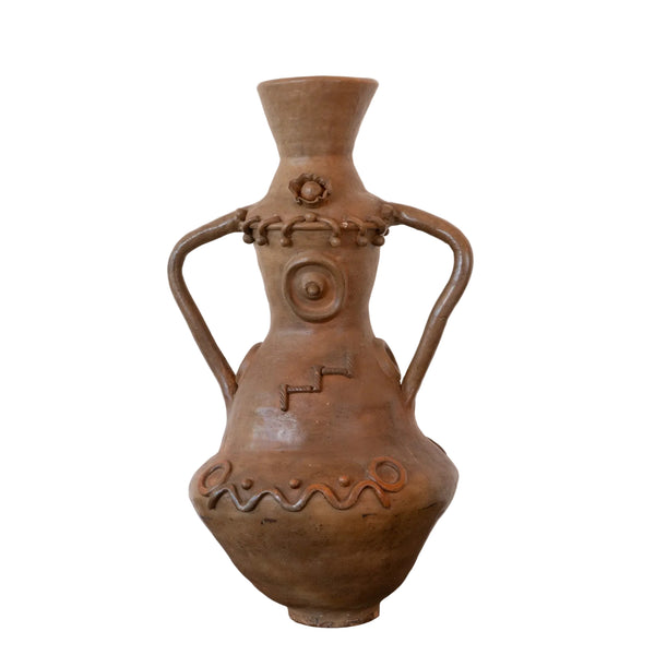 A Large French Studio Terracotta Amphora, 'L'Archange'