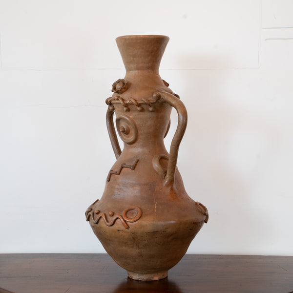 A Large French Studio Terracotta Amphora, 'L'Archange'
