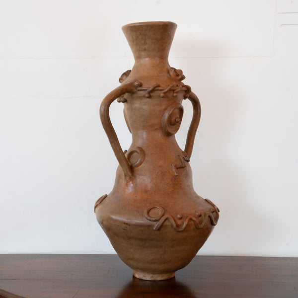 A Large French Studio Terracotta Amphora, 'L'Archange'