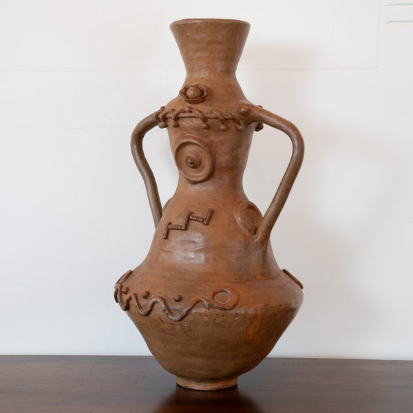 A Large French Studio Terracotta Amphora, 'L'Archange'