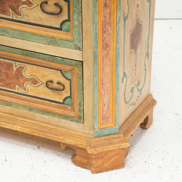 A Mid 20th Century Italian Polychrome-Painted Baroque style Cabinet