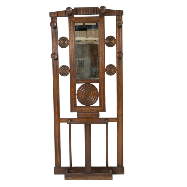 1950 Oak Coat Rack in the Manner of Etienne Kholmann