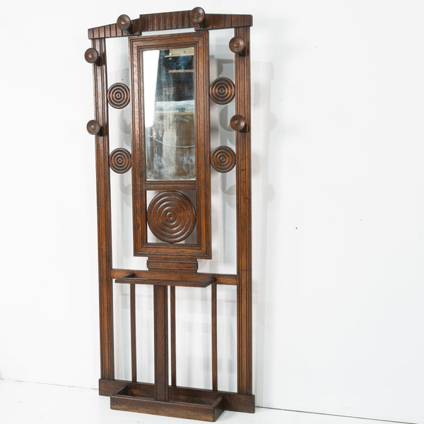 1950 Oak Coat Rack in the Manner of Etienne Kholmann