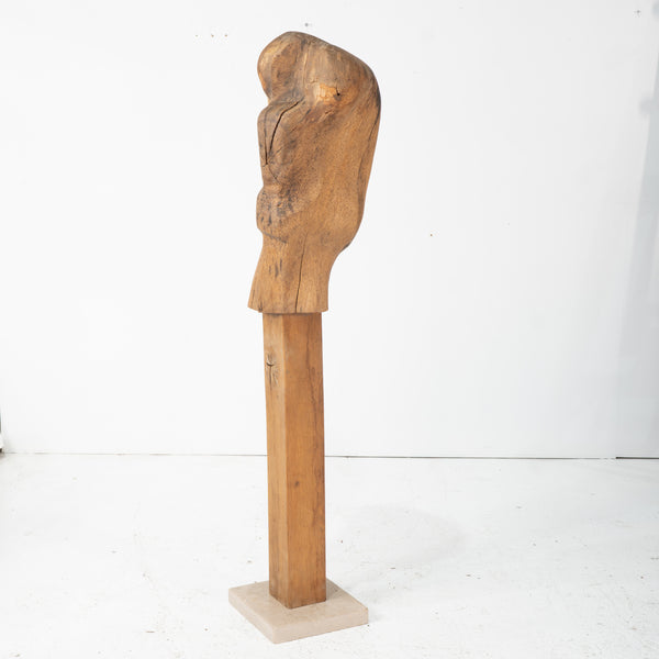Mid 20th Century Belgium Carved Abstract Sculpture