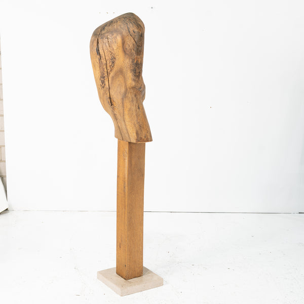 Mid 20th Century Belgium Carved Abstract Sculpture