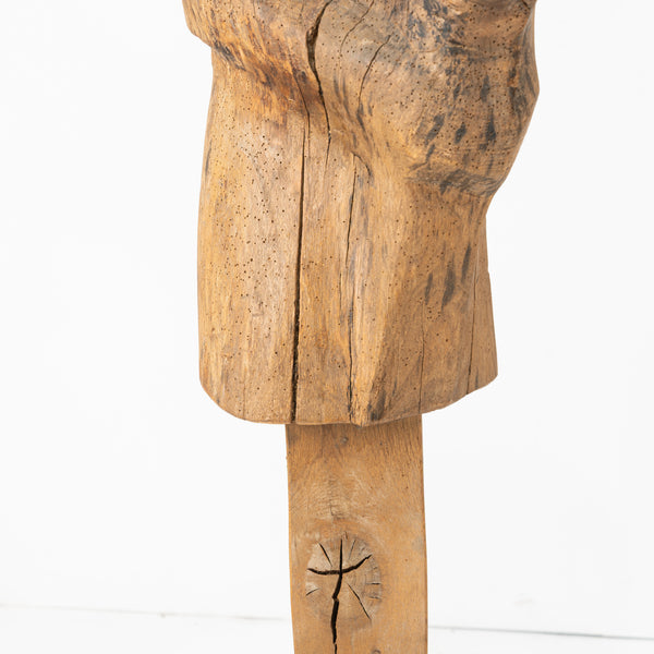 Mid 20th Century Belgium Carved Abstract Sculpture