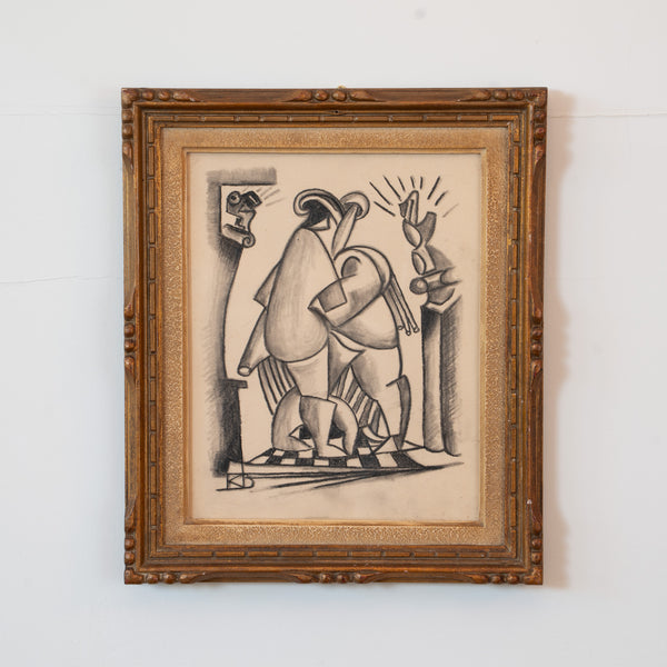 Cubist Figure Study — Musicians or Commedia Figures